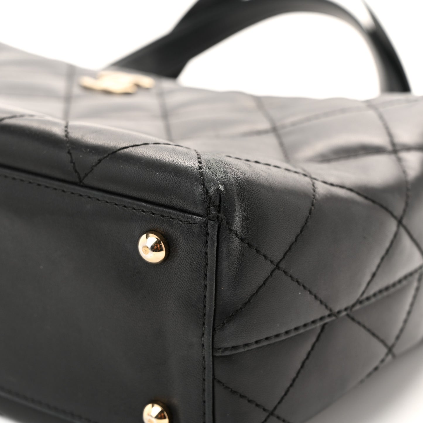 Lambskin Quilted Shoulder Bag Black