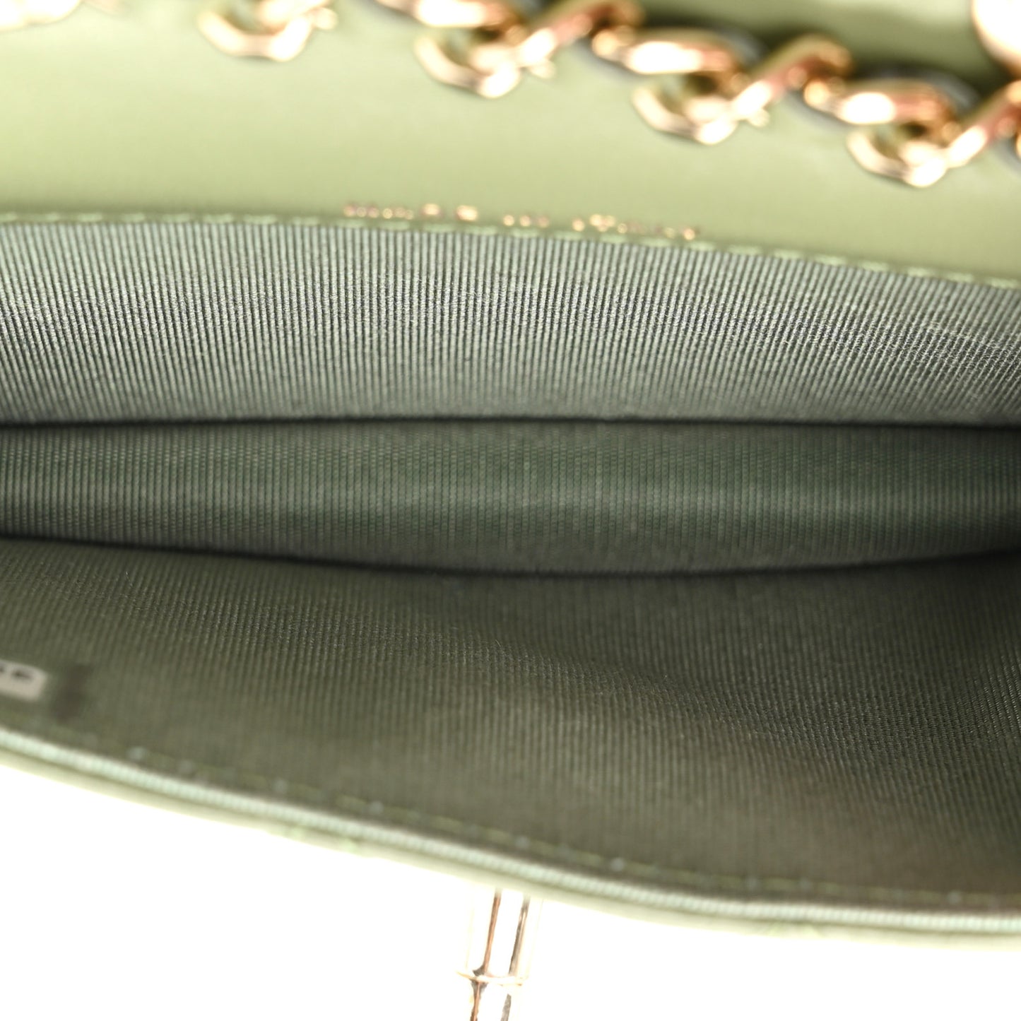 Lambskin Quilted Trendy CC Card Holder On Chain Green