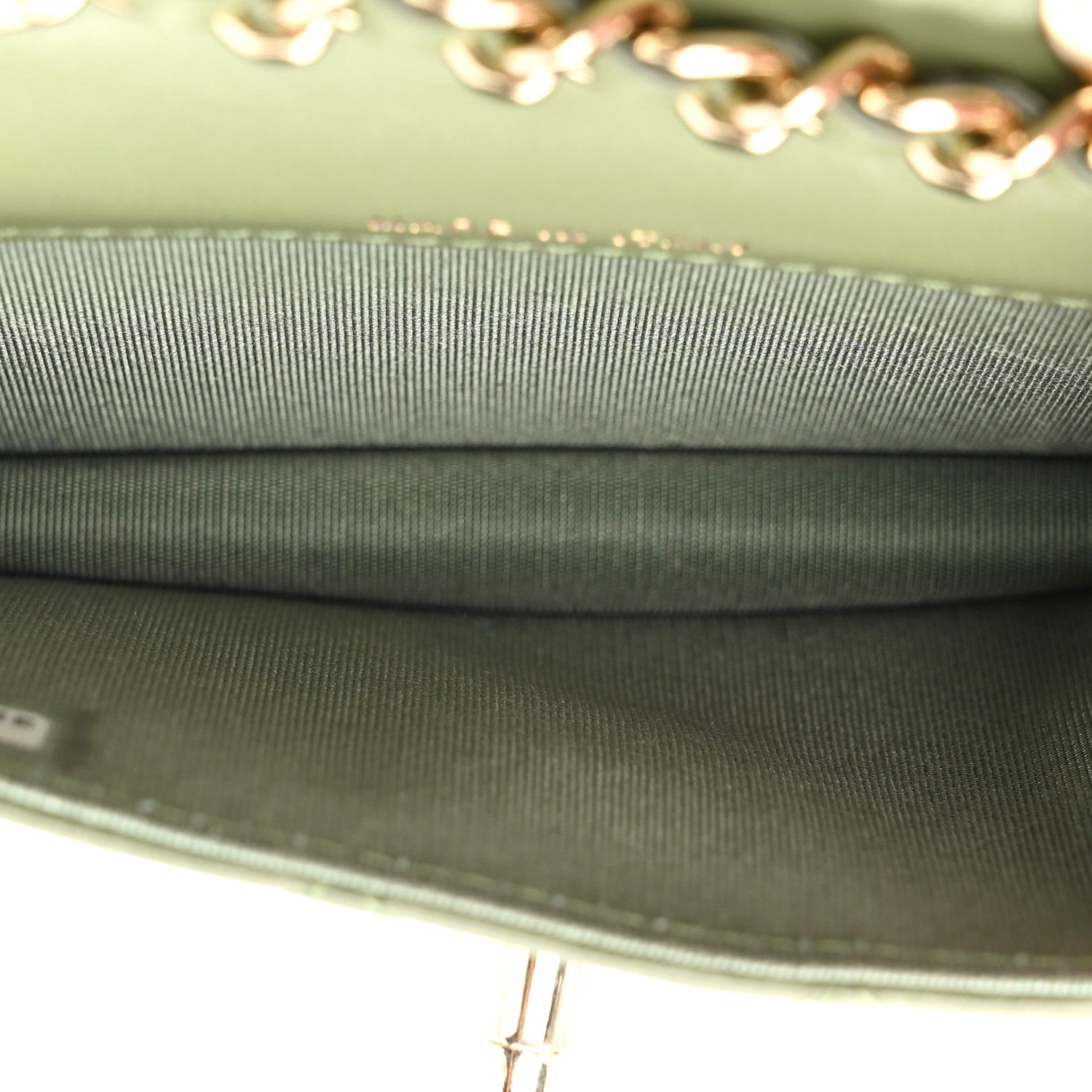 Chanel Lambskin Quilted Trendy CC Card Holder On Chain Green 5 of 12