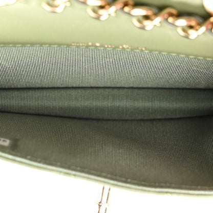 Chanel Lambskin Quilted Trendy CC Card Holder On Chain Green 5 of 12