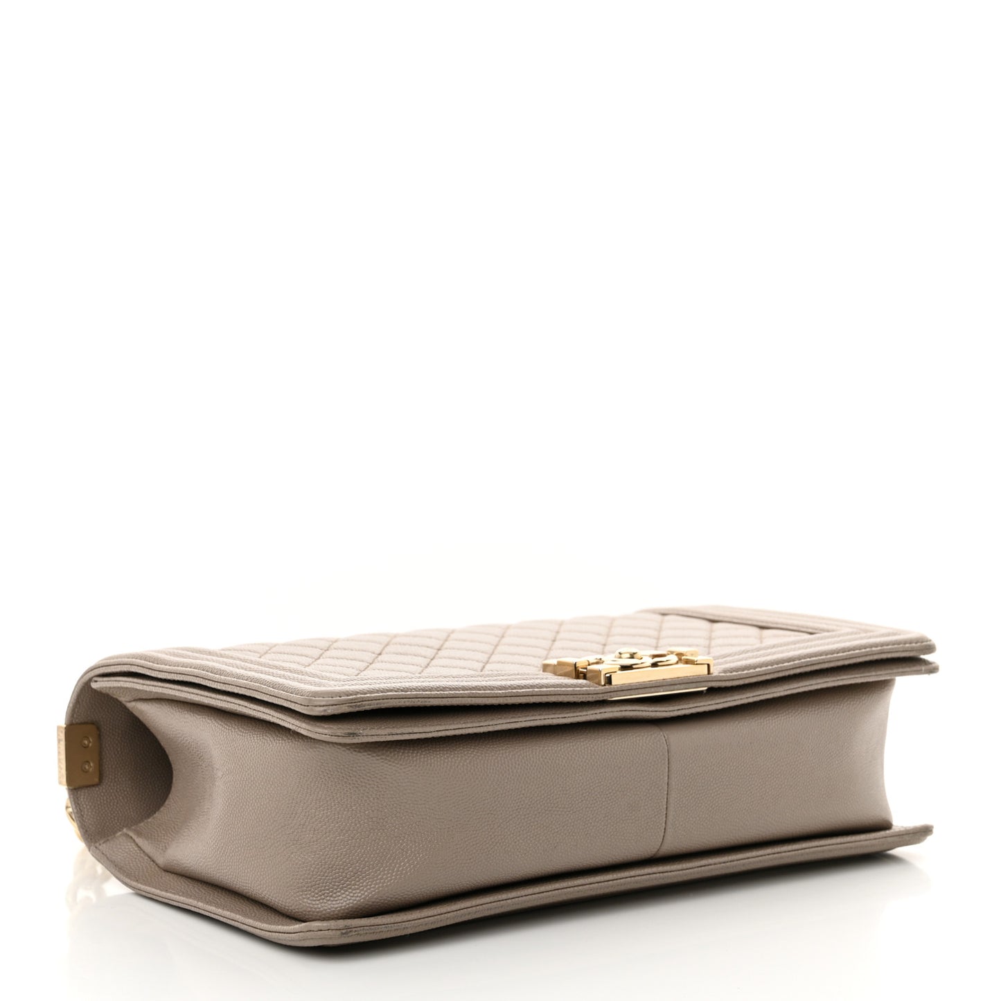 Caviar Quilted New Medium Boy Flap Dark Beige