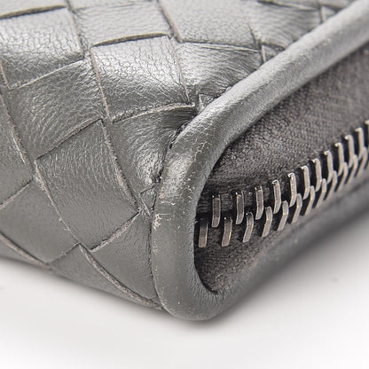Bottega Veneta Nappa Intrecciato Zip Around Coin Purse Light Grey 10 of 15
