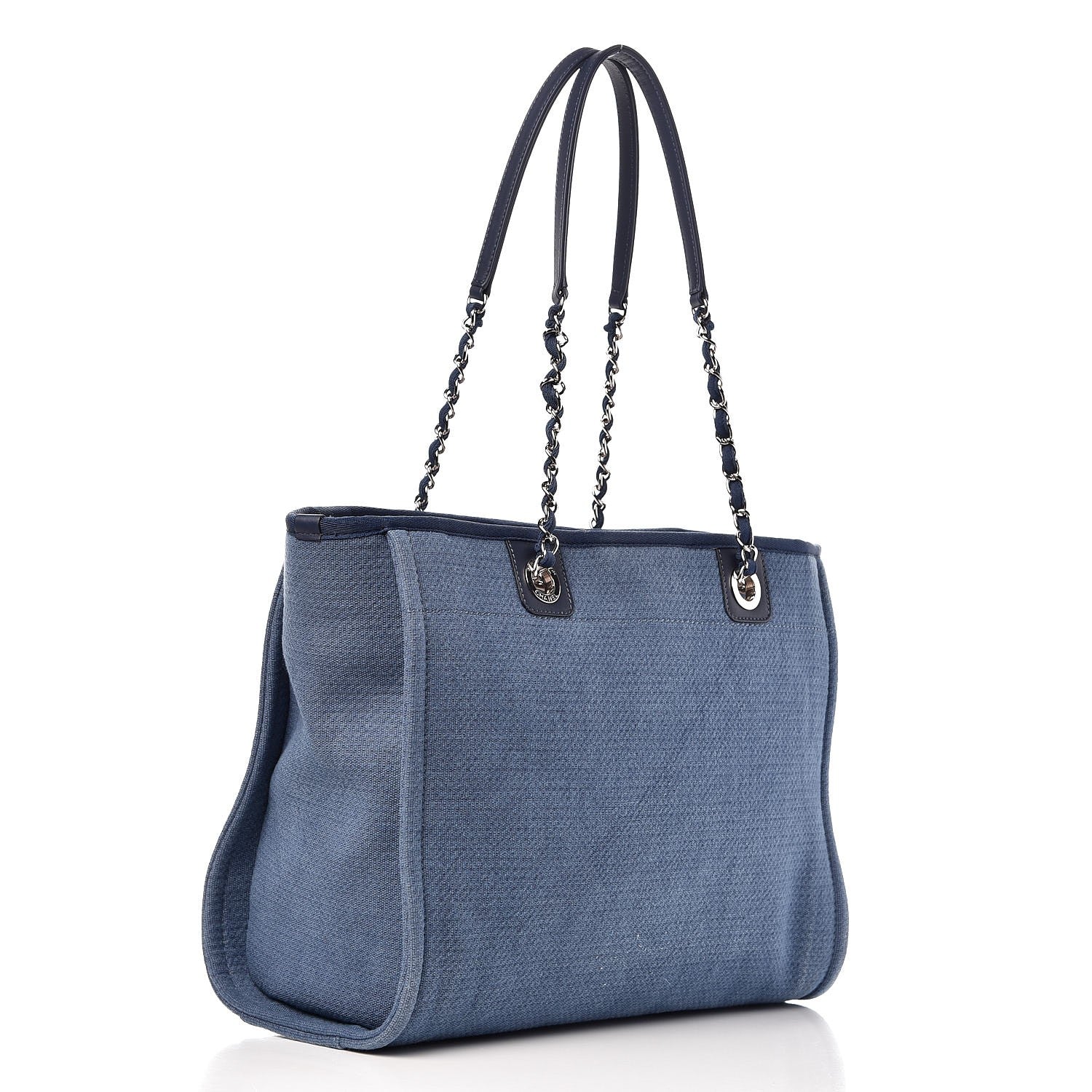 Chanel Canvas Small Deauville Tote Denim Blue 3 of 7