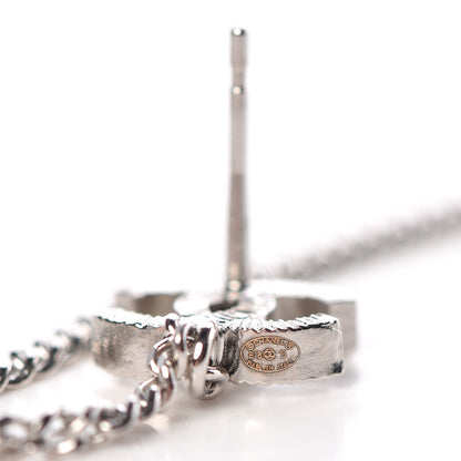 Chanel Crystal CC Drop Earrings Silver 5 of 6