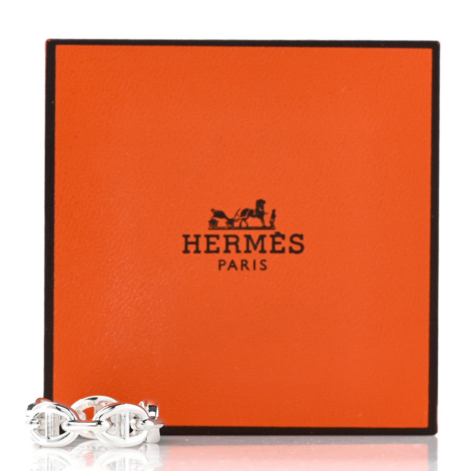 Hermes Sterling Silver PM Chaine d'Ancre Enchainee Band Ring 54 6.75 16 of 16