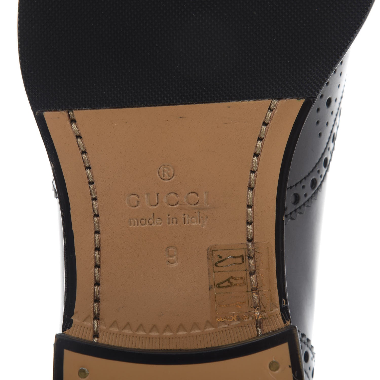 Gucci Calfskin Bee Embroidered Mens Queercore Brogue Wingtip Monk Strap Loafers 9 Black 8 of 10