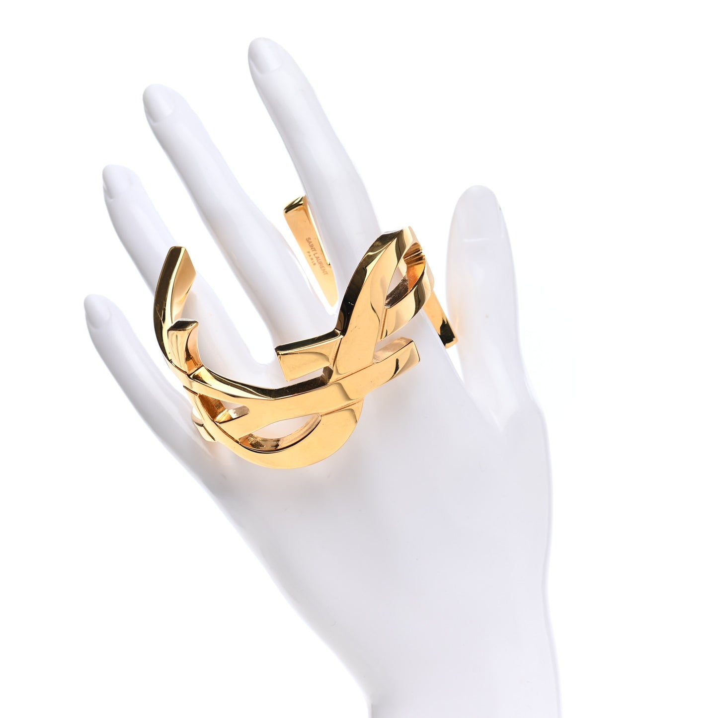 Brass Monogram Small Cuff Bracelet Gold