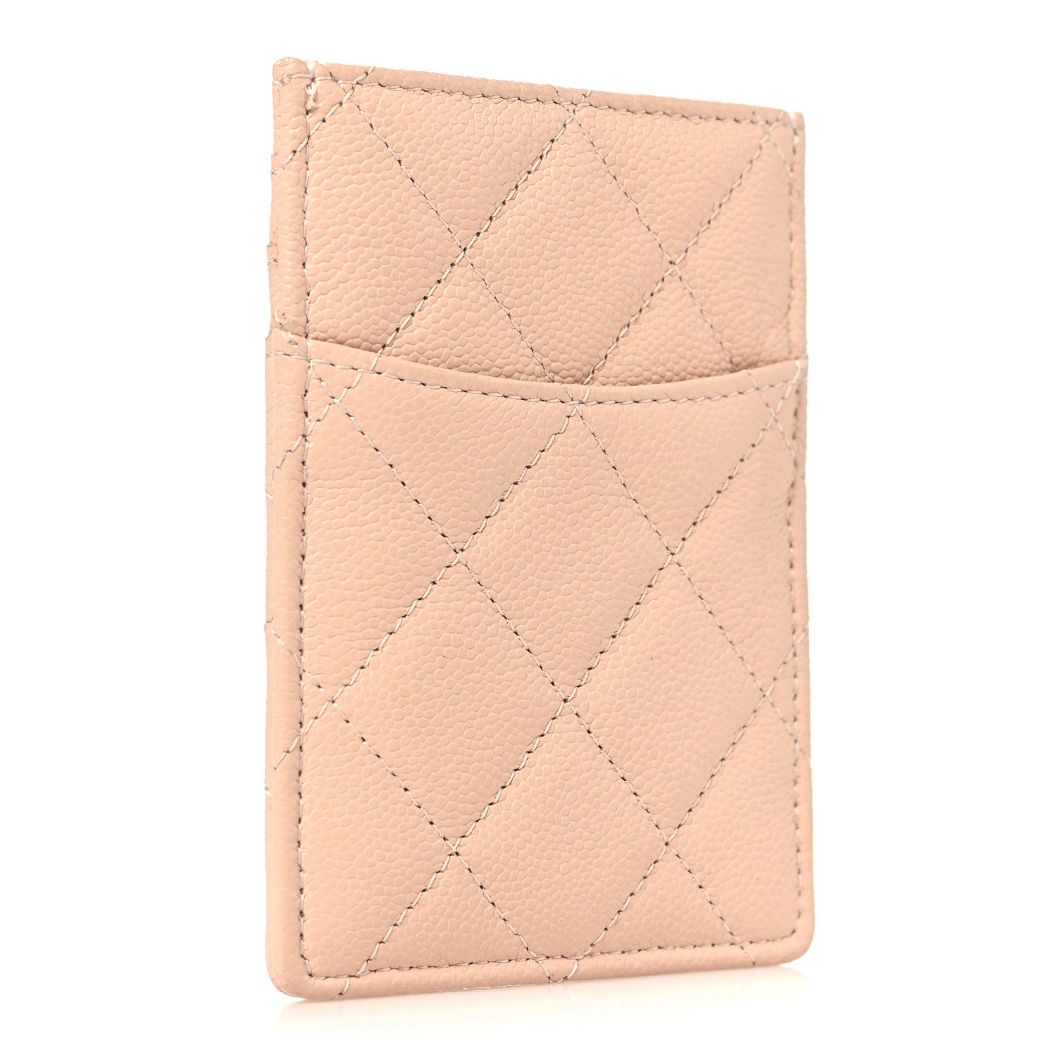 Chanel Caviar Quilted Vertical Card Holder  Light Pink 3 of 8