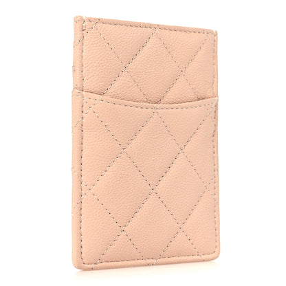 Chanel Caviar Quilted Vertical Card Holder  Light Pink 3 of 8