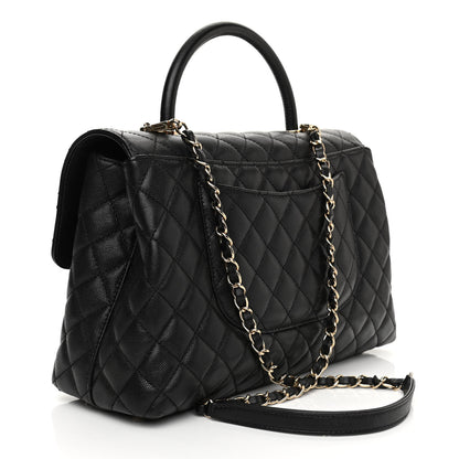 Chanel Caviar Quilted Medium Coco Handle Flap Black 5 of 27