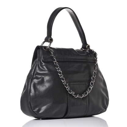 Chanel Glazed Caviar Flap Hobo Dark Grey 4 of 8
