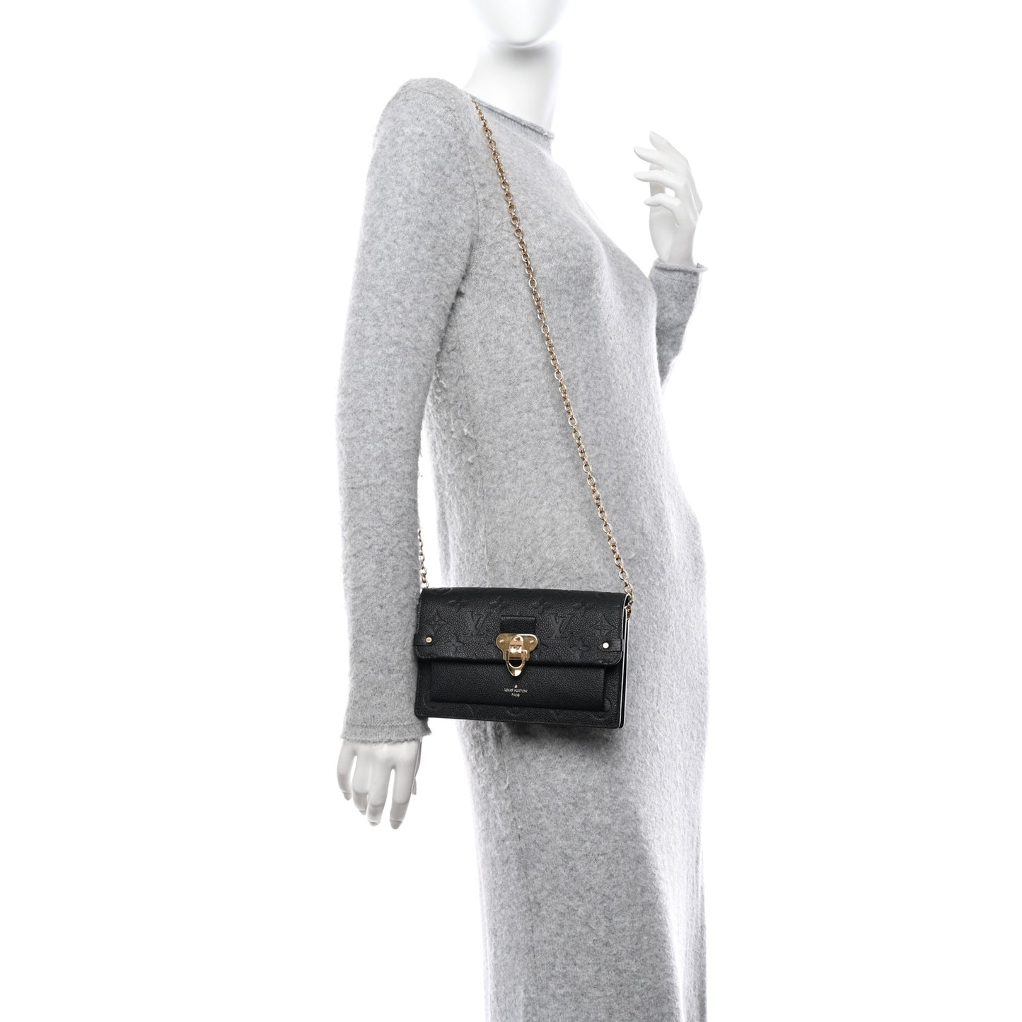 LOUIS VUITTON Empreinte Vavin Chain Wallet Black