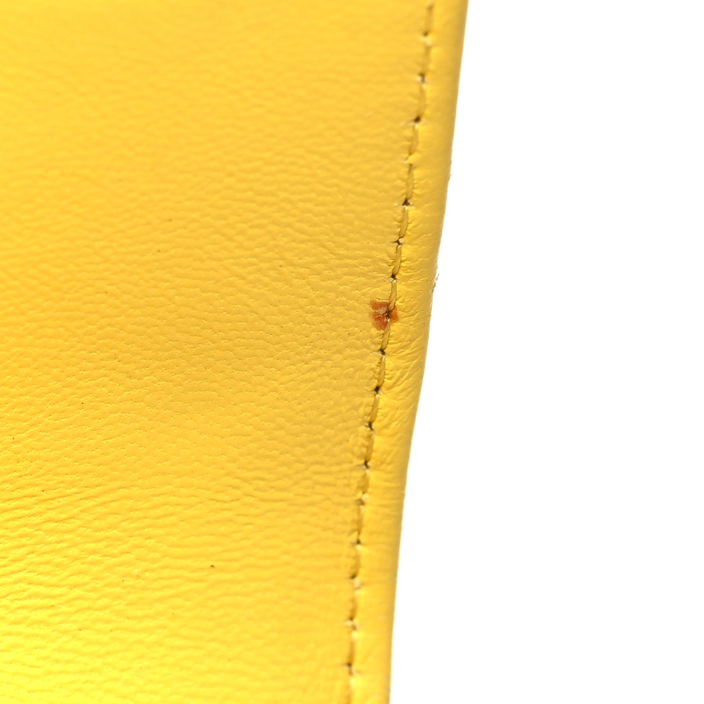Lambskin Quilted Wallet on Chain WOC Yellow