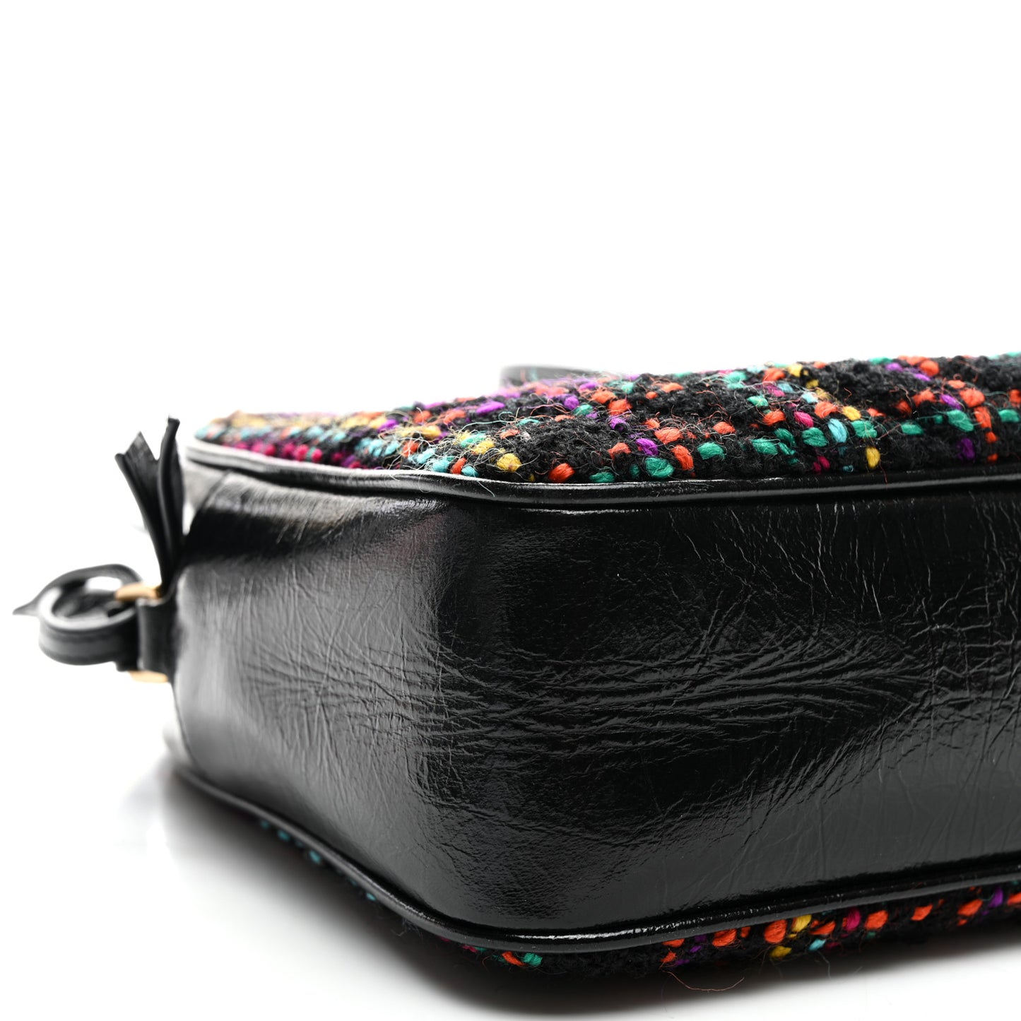 Tweed Calfskin Monogram Lou Camera Bag Black