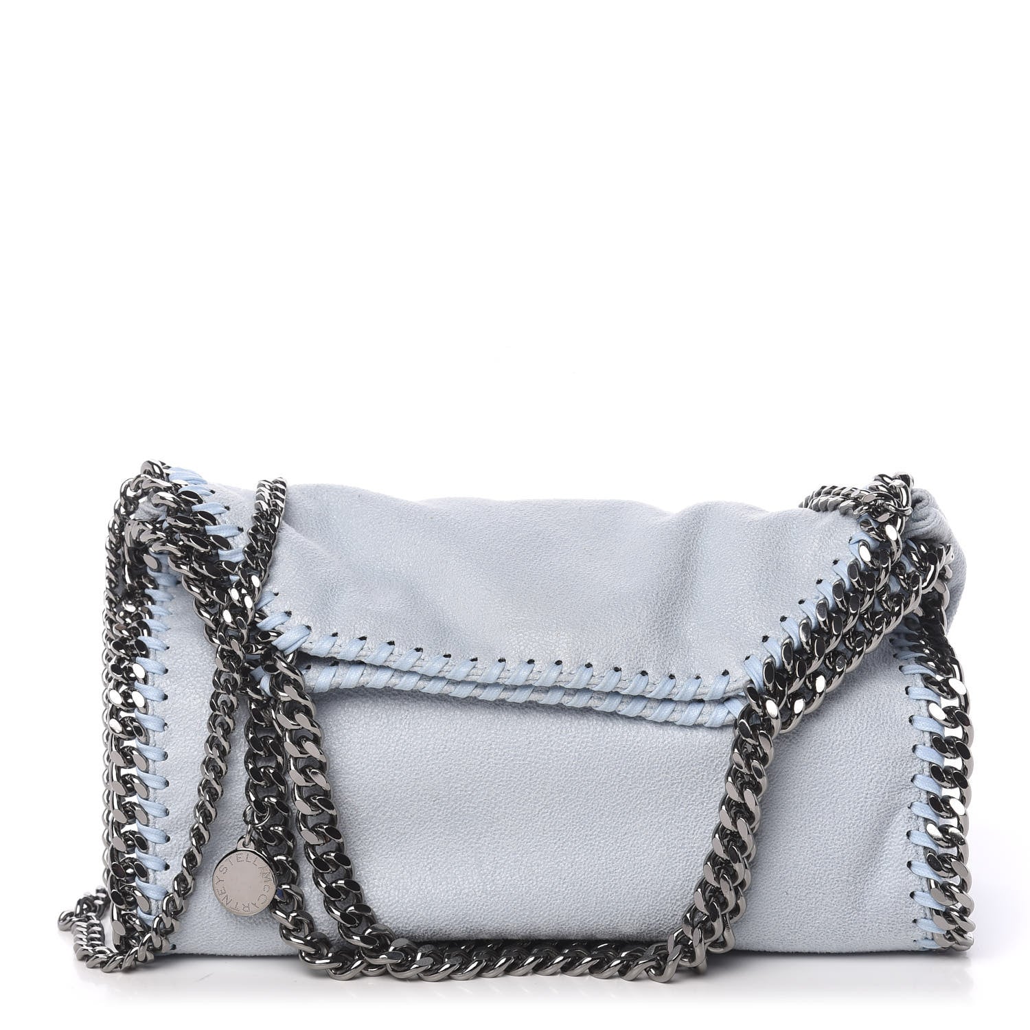 Stella McCartney Shaggy Deer Mini Falabella Fold Over Tote Light Blue 1 of 10