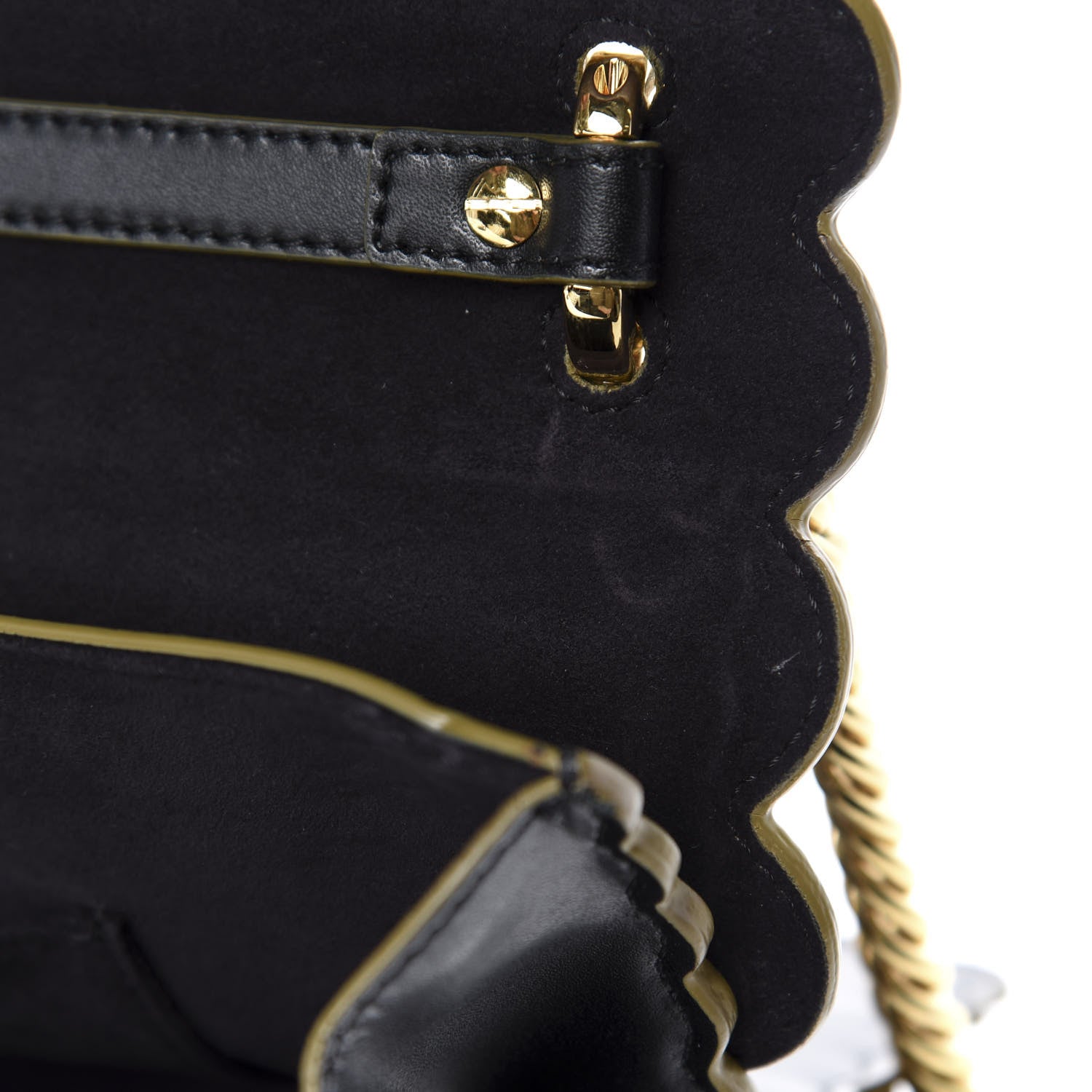 Fendi Vitello Liberty Scalloped Studded Kan I Shoulder Bag Black 11 of 20
