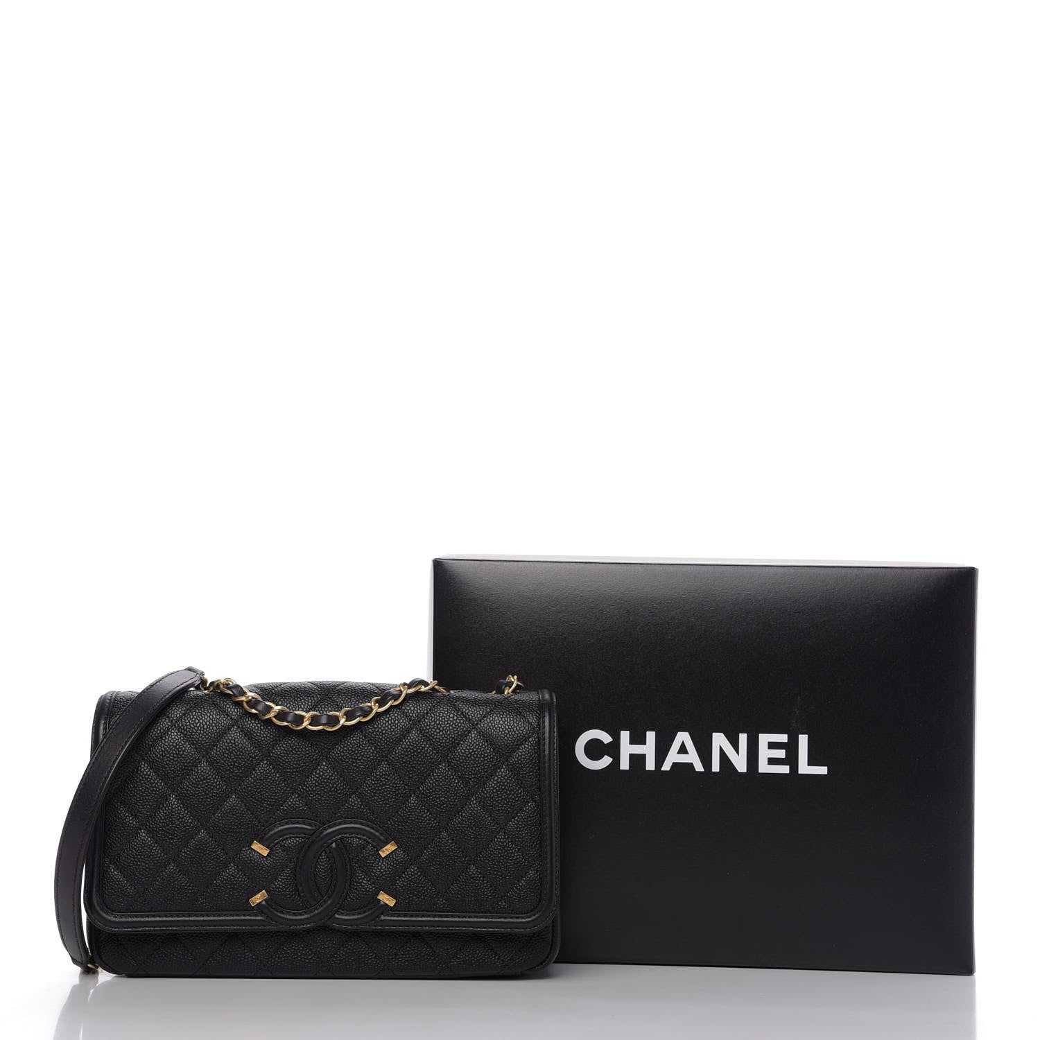 Chanel Caviar Quilted Medium CC Filigree Flap Black 10 of 10