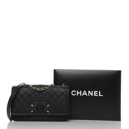 Chanel Caviar Quilted Medium CC Filigree Flap Black 10 of 10