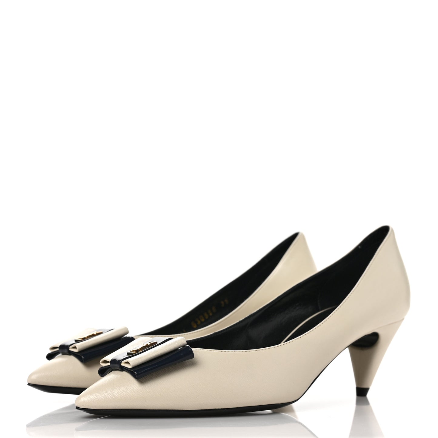 Calfskin Bow Anais Pumps 35 White