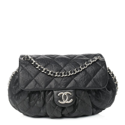 Chanel Washed Lambskin Quilted Medium Chain Around Messenger Black 1 of 9