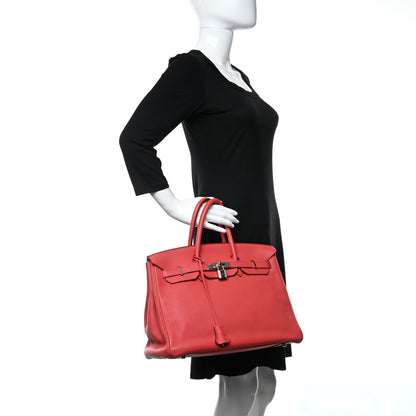 Hermes Taurillon Clemence Birkin 35 Bougainvillea 2 of 36