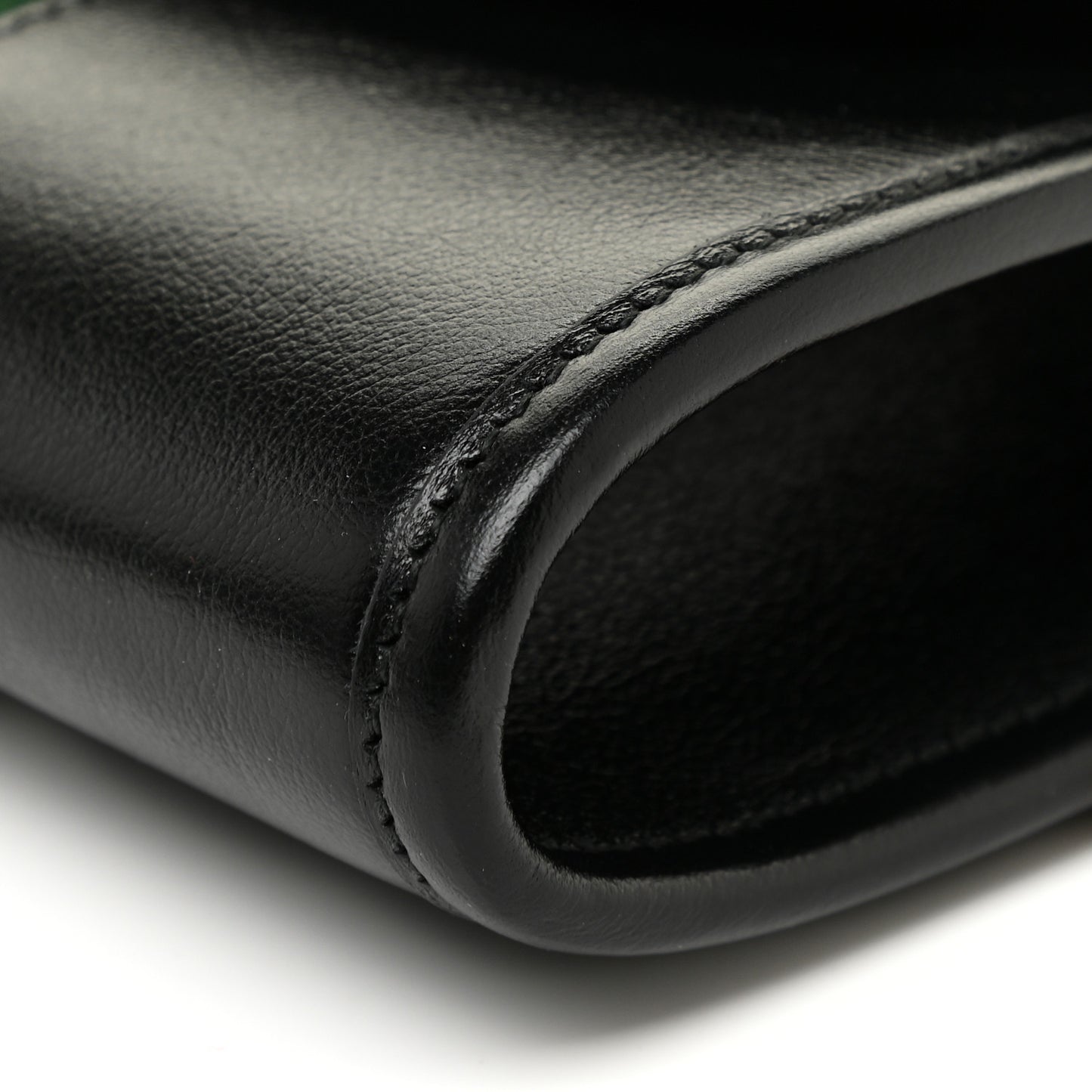 Textured Calfskin Web Mini Rajah Slim Flap Shoulder Bag Black