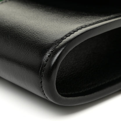 Gucci Textured Calfskin Web Mini Rajah Slim Flap Shoulder Bag Black 9 of 10