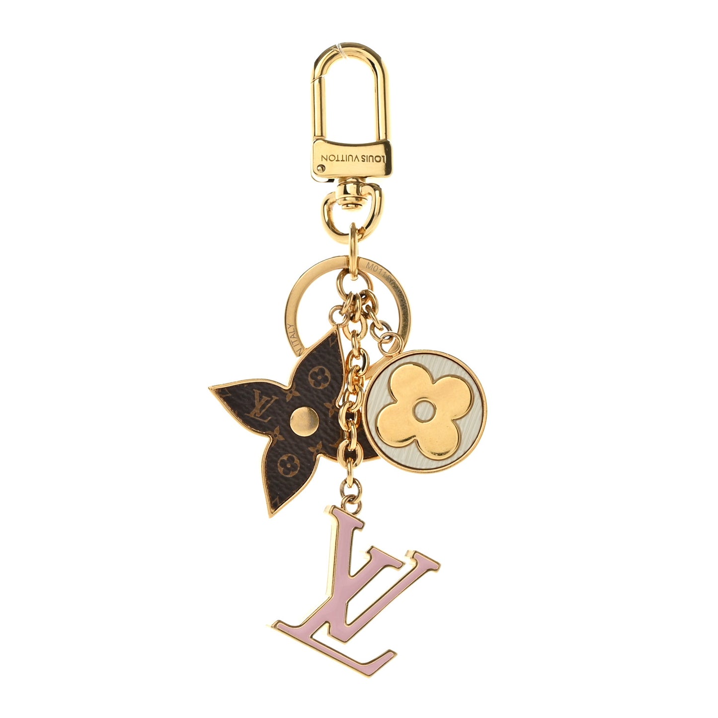 Metal Monogram Epi Spring Street Bag Charm Key Holder Gold