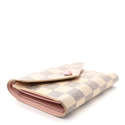 Louis Vuitton Damier Azur Victorine Wallet Rose Ballerine 4 of 13
