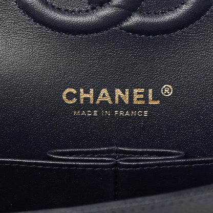 Chanel Caviar Quilted Medium Double Flap Dark Blue 6 of 13