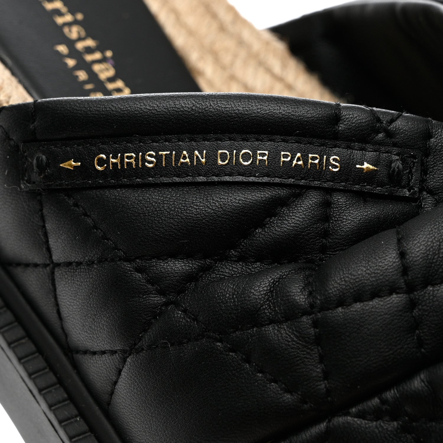 Christian Dior Calfskin Cannage Dtwist Espadrille Platform Sandals 38 Black 8 of 9