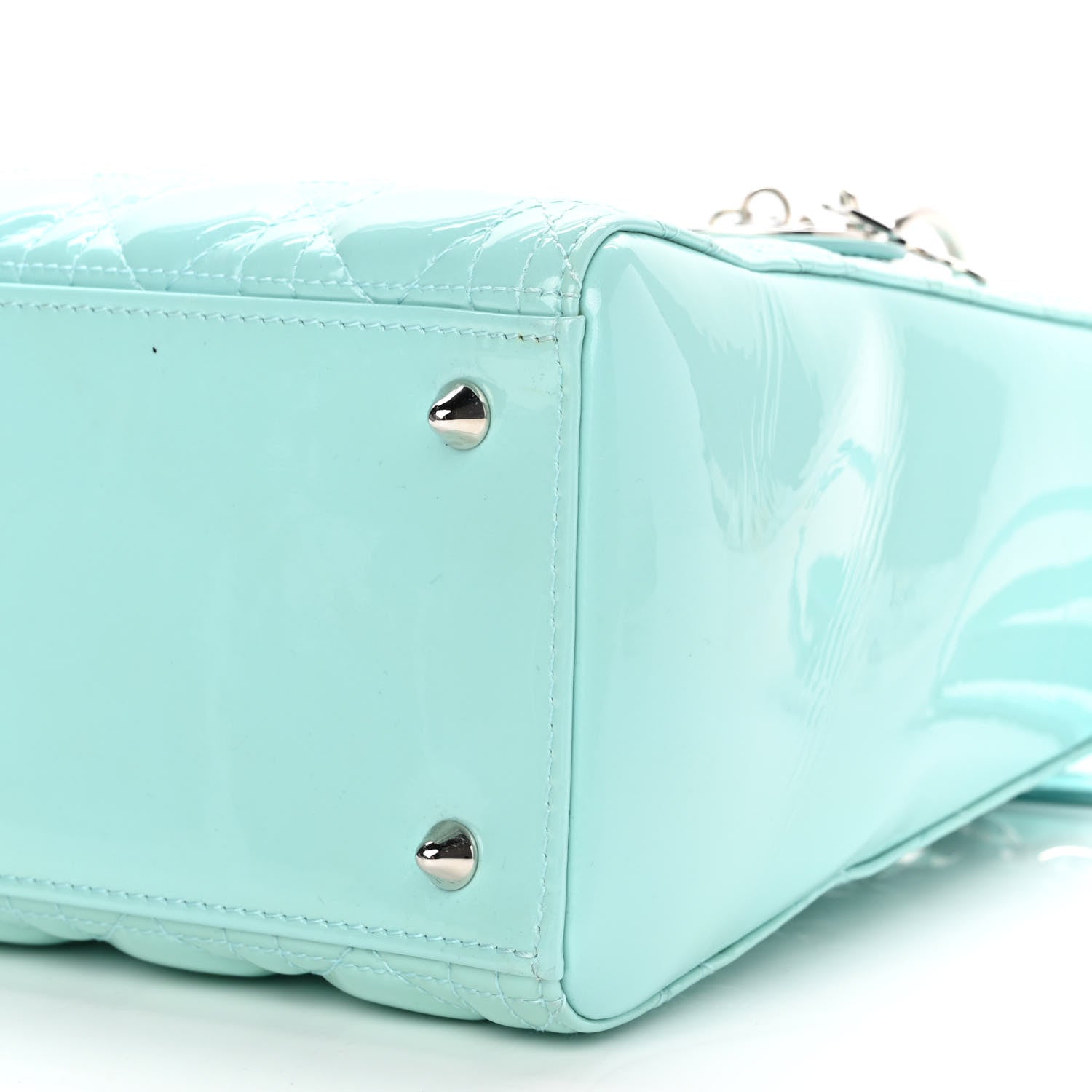 Christian Dior Patent Cannage Medium Lady Dior Light Blue 10 of 15