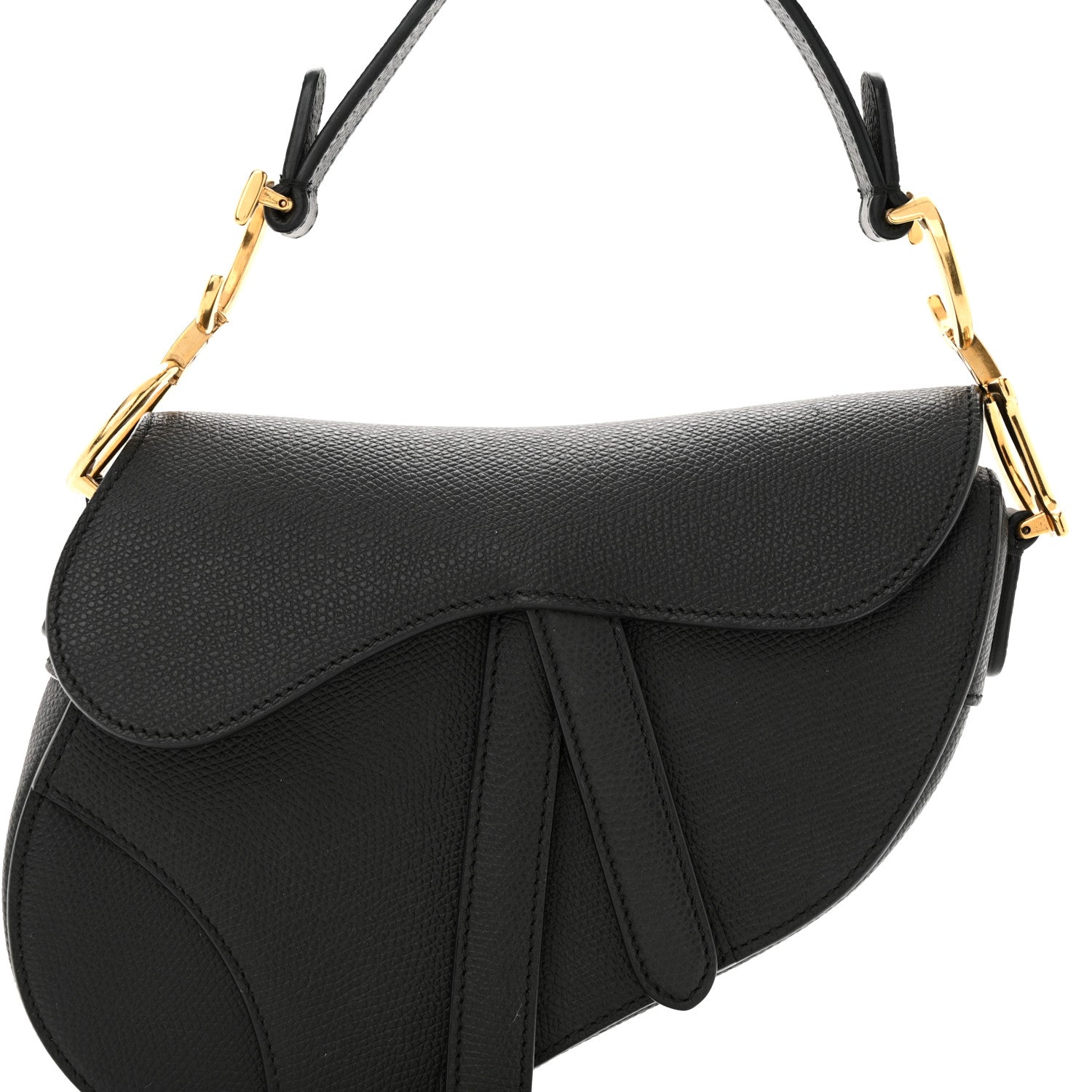 Christian Dior Grained Calfskin Mini Saddle Bag Black 8 of 11