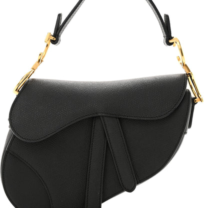 Christian Dior Grained Calfskin Mini Saddle Bag Black 8 of 11
