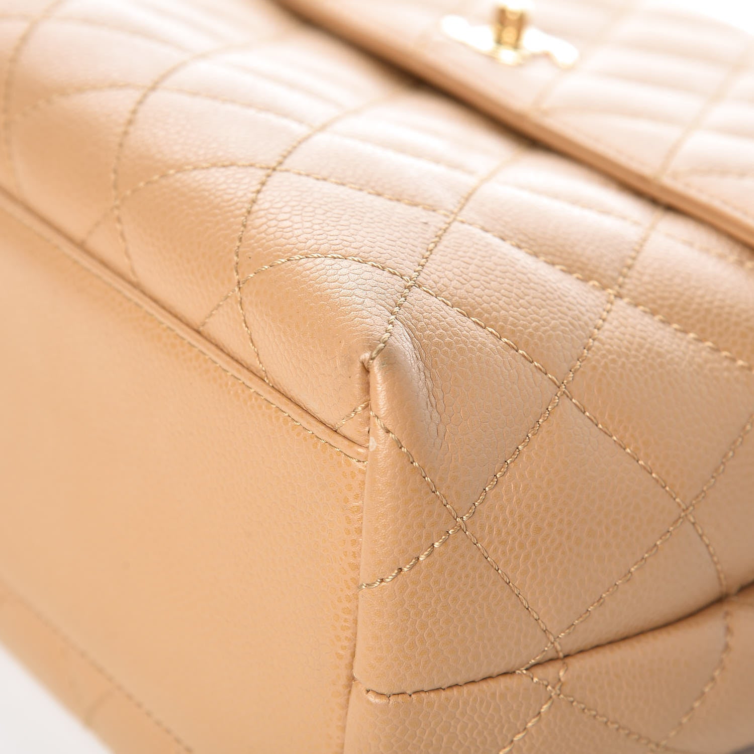 Chanel Caviar Quilted Jumbo Kelly Flap Beige 6 of 11