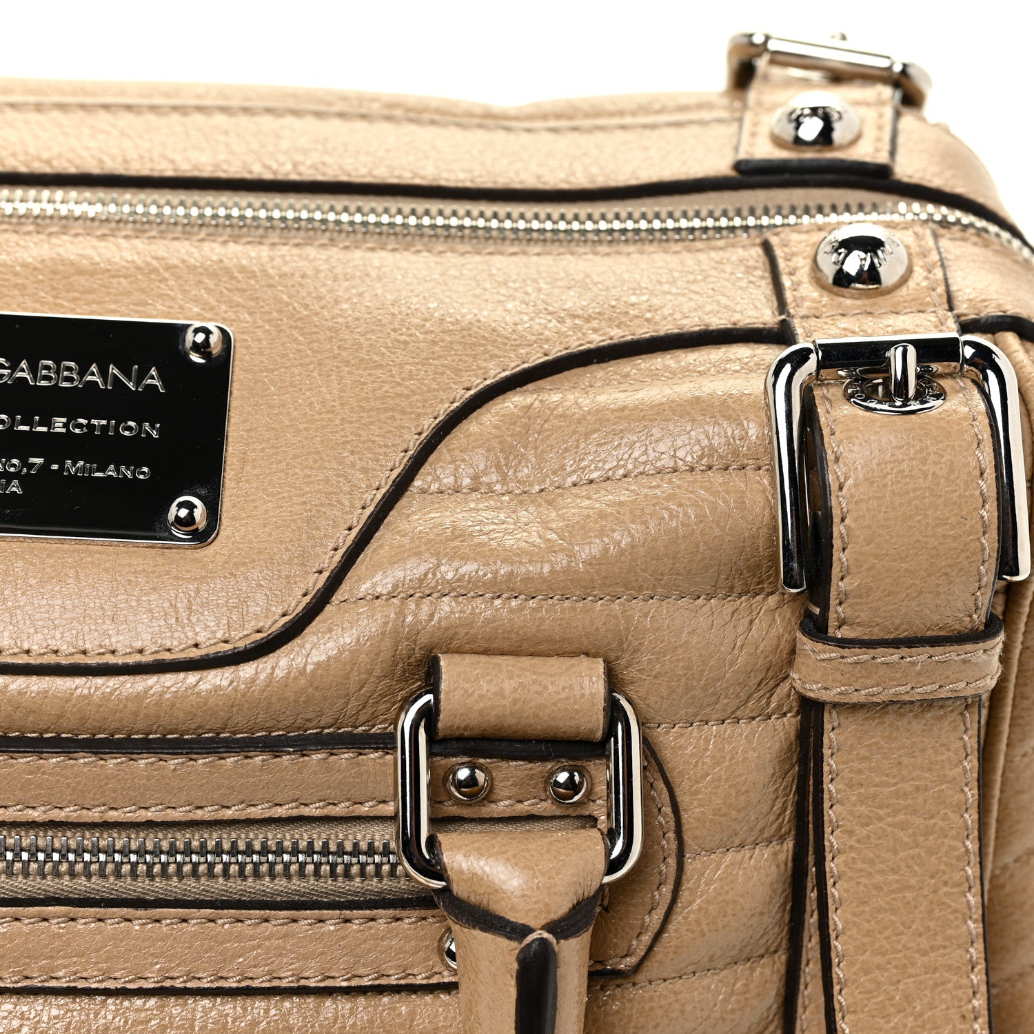 Dolce & Gabbana Grained Calfskin Easy Way Satchel Beige 16 of 20