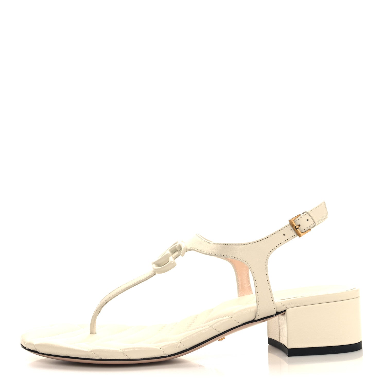 Gucci Nappa Matelasse Double G 35mm Thong Sandals 39.5 Mystic White 1 of 9