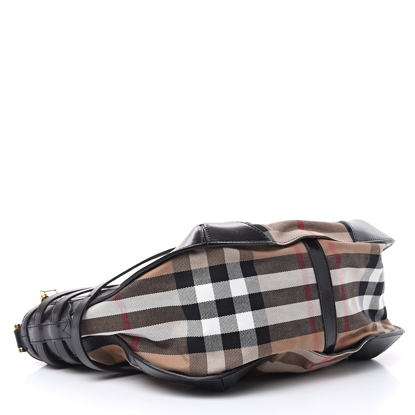 House Check Bridle Calfskin Small Dutton Hobo Black
