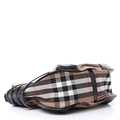 Burberry House Check Bridle Calfskin Small Dutton Hobo Black 4 of 10