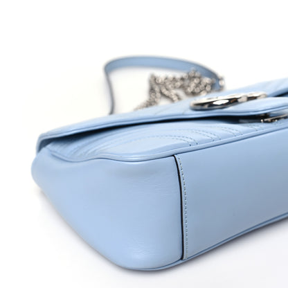 Gucci Calfskin Matelasse Small GG Marmont Shoulder Bag Porcelain Light Blue 9 of 11