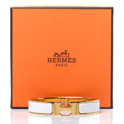 Hermes Enamel Narrow Clic Clac H Bracelet PM White 5 of 5