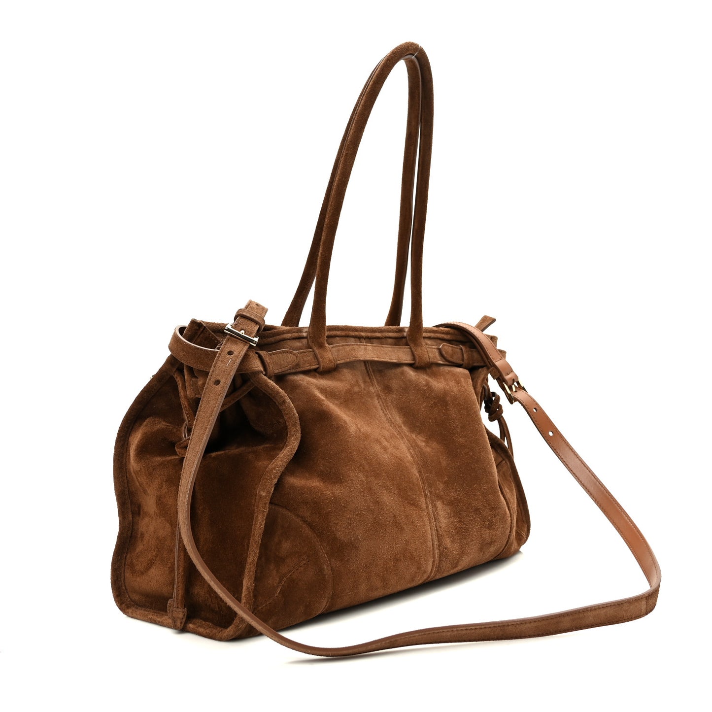 Suede Large Bonnie Shoulder Bag Cocoa Brown
