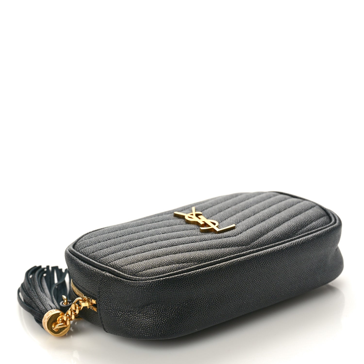 Saint Laurent Grain De Poudre Matelasse Monogram Mini Lou Camera Bag Black 4 of 11