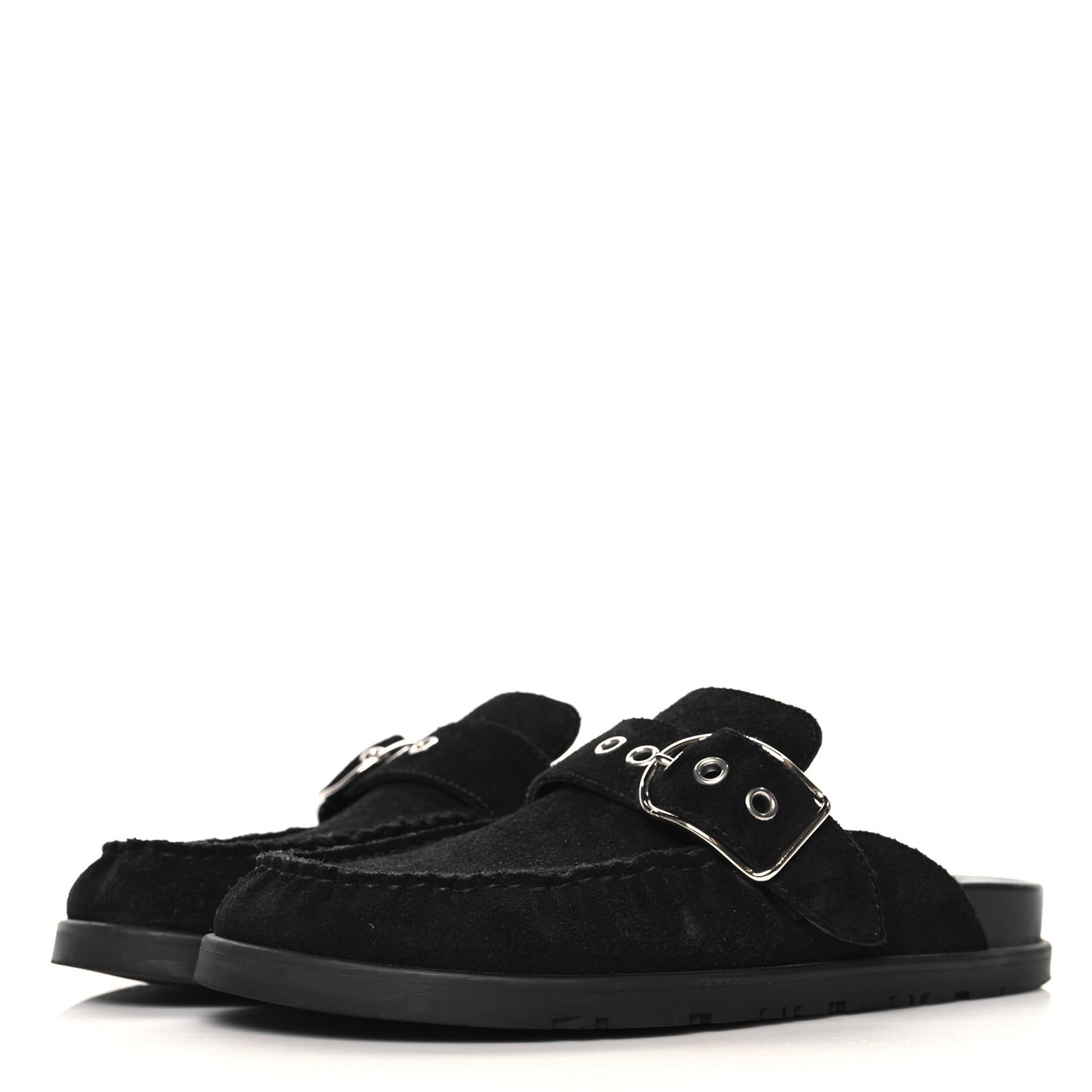 Suede Calfskin Go Mules 37.5 Black