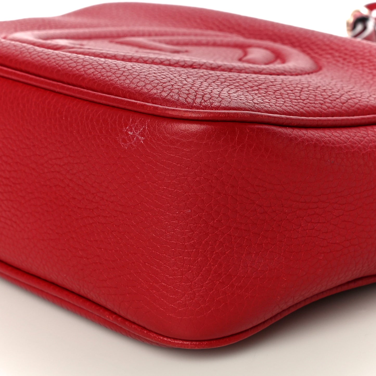 Pebbled Calfskin Small Soho Disco Bag Tabasco Red