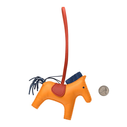 Hermes Milo Lambskin Grigri Rodeo Horse Bag Charm MM Jaune D'Or Bleu Agate Cornaline 2 of 3