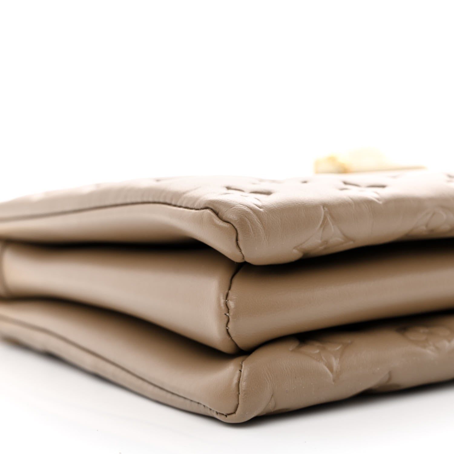 Louis Vuitton Lambskin Embossed Monogram Coussin MM Taupe 10 of 12