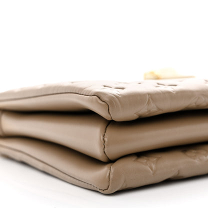 Louis Vuitton Lambskin Embossed Monogram Coussin MM Taupe 10 of 12
