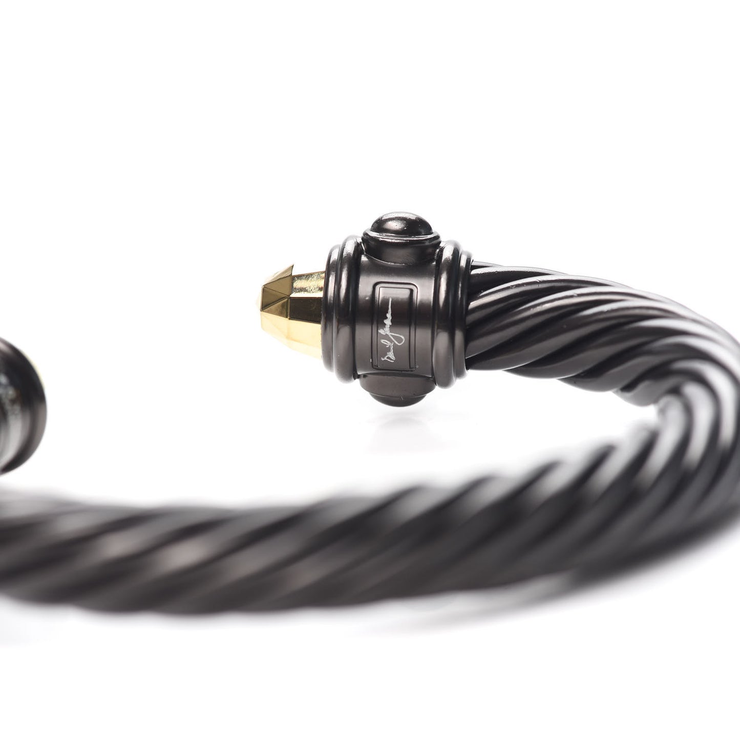 Aluminum 10mm Renaissance Cable Bracelet Black Gold