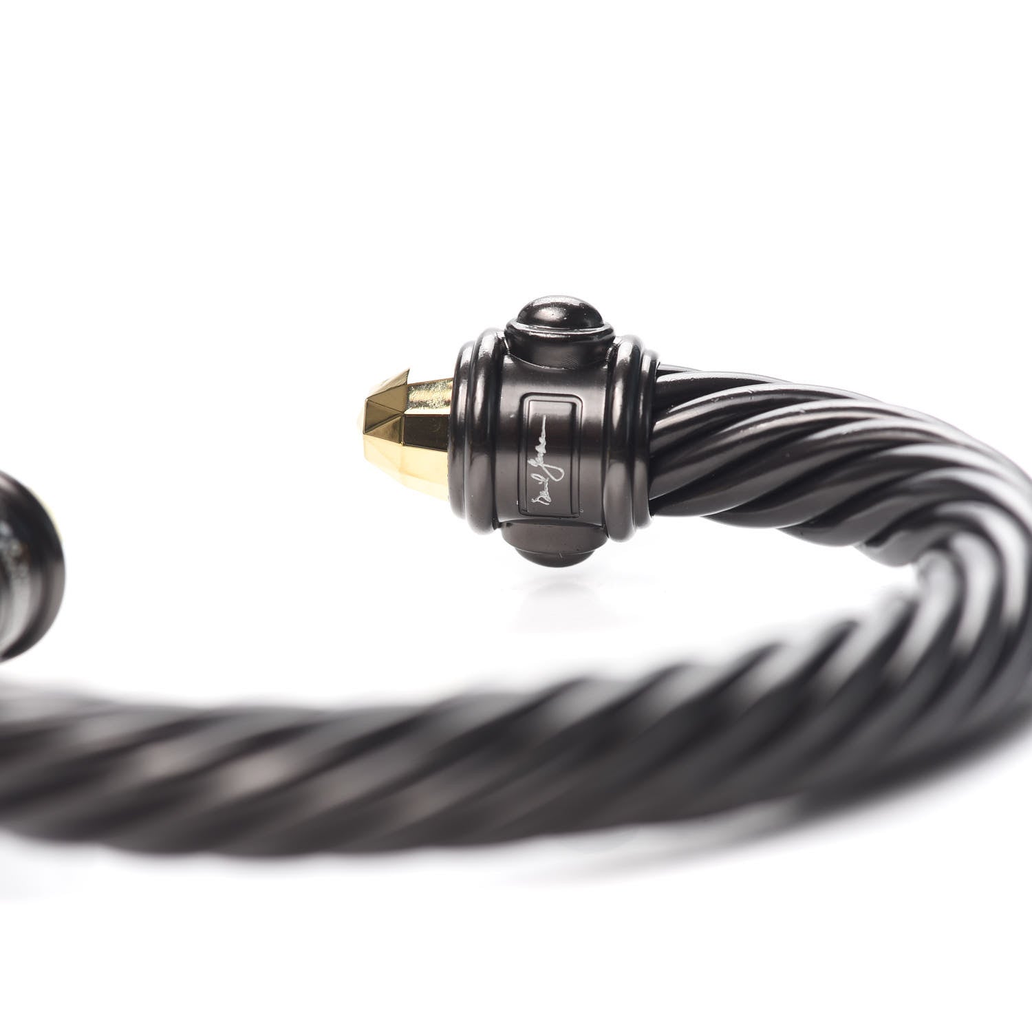 David Yurman Aluminum 10mm Renaissance Cable Bracelet Black Gold 4 of 6